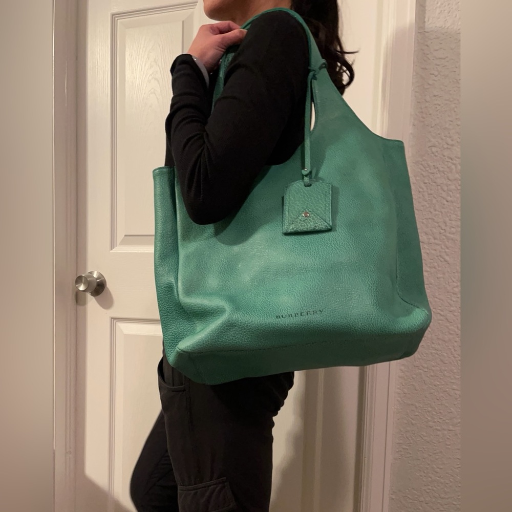 Burberry Brit Two Tone Grainy Leather Shopper Tote NWT